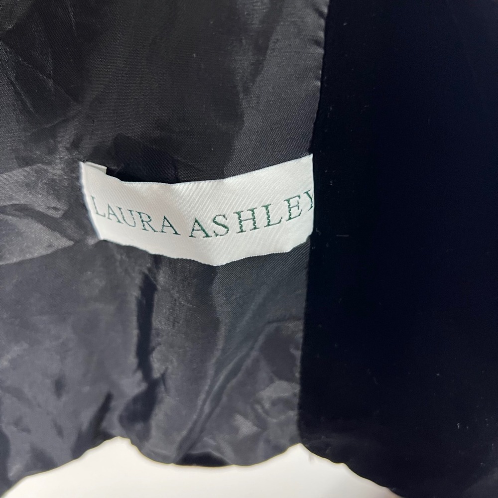 Laura Ashley Silk Blend Velvet Jacket Blazer Evening Coat Black L Viscose Silk - Picture 9 of 10